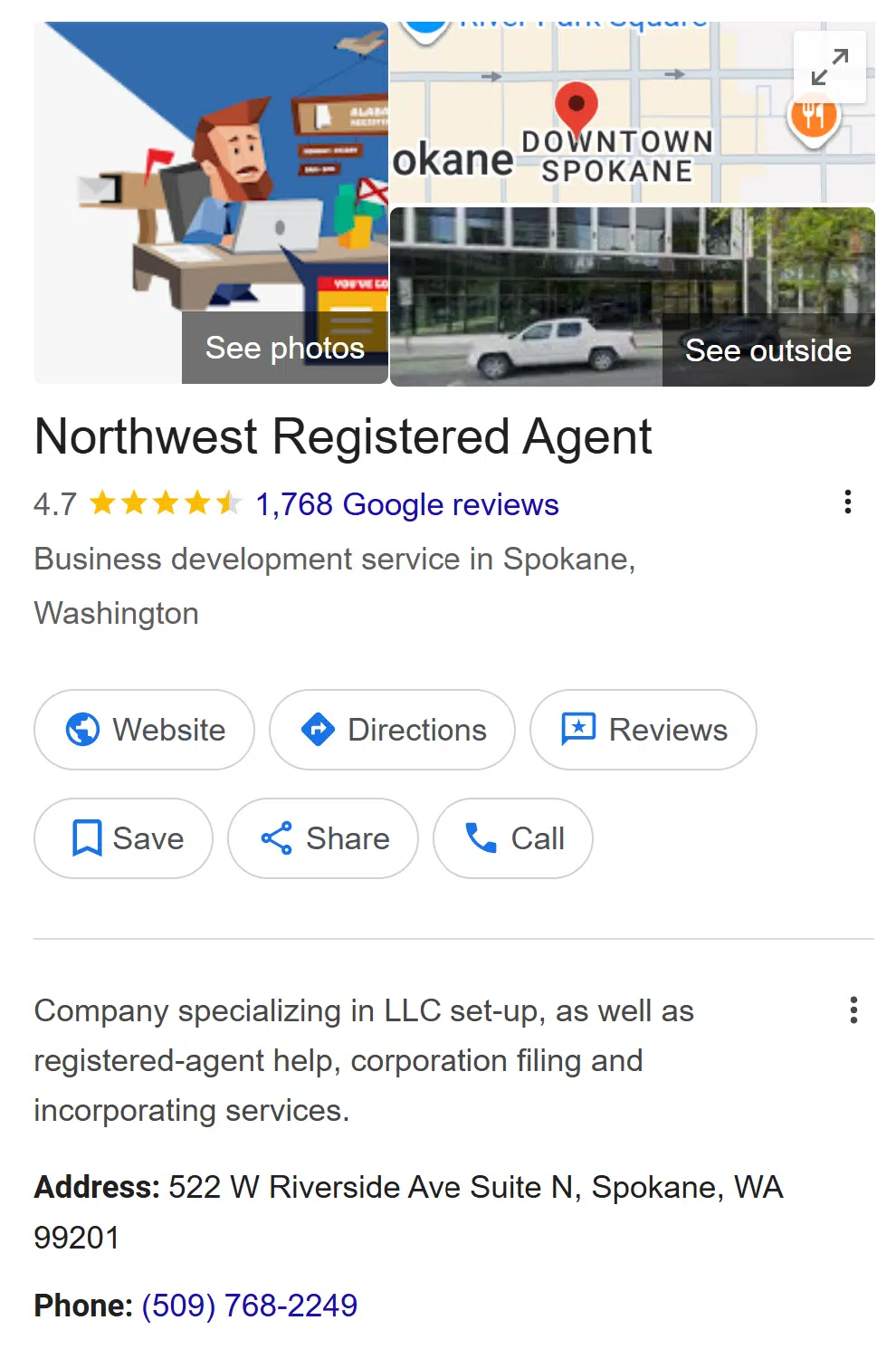 Northwest Registered Agent google profile