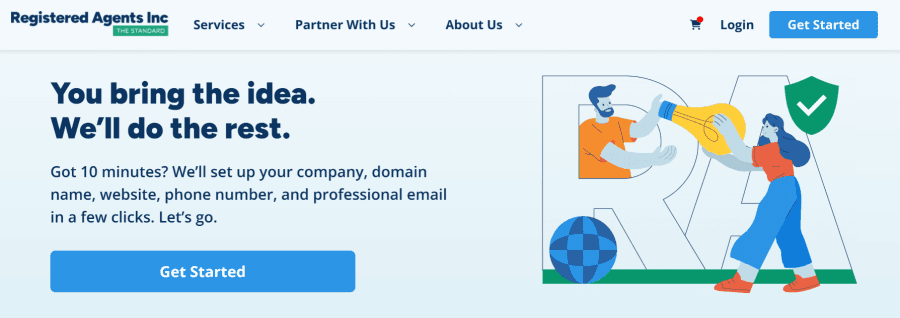 Registered Agents, Inc. Landing Page