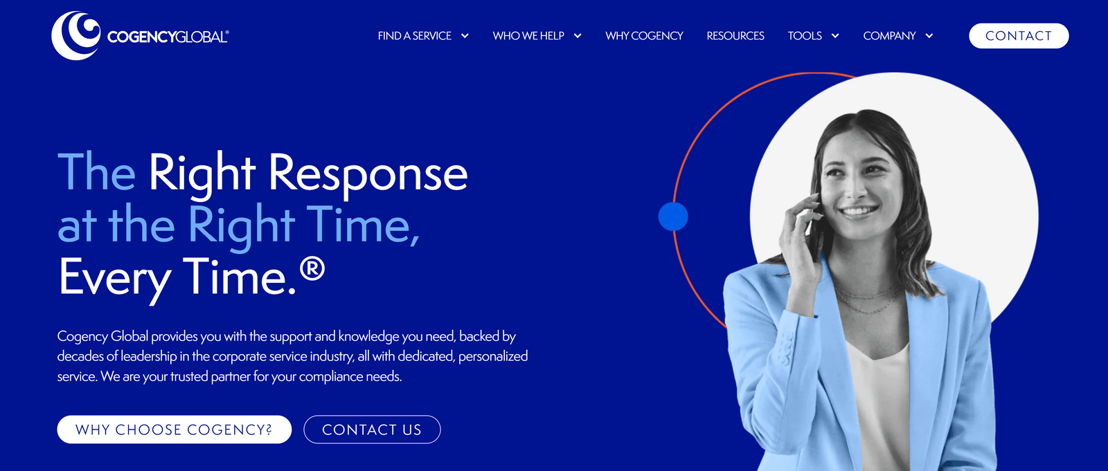 Cogency Global Landing Page